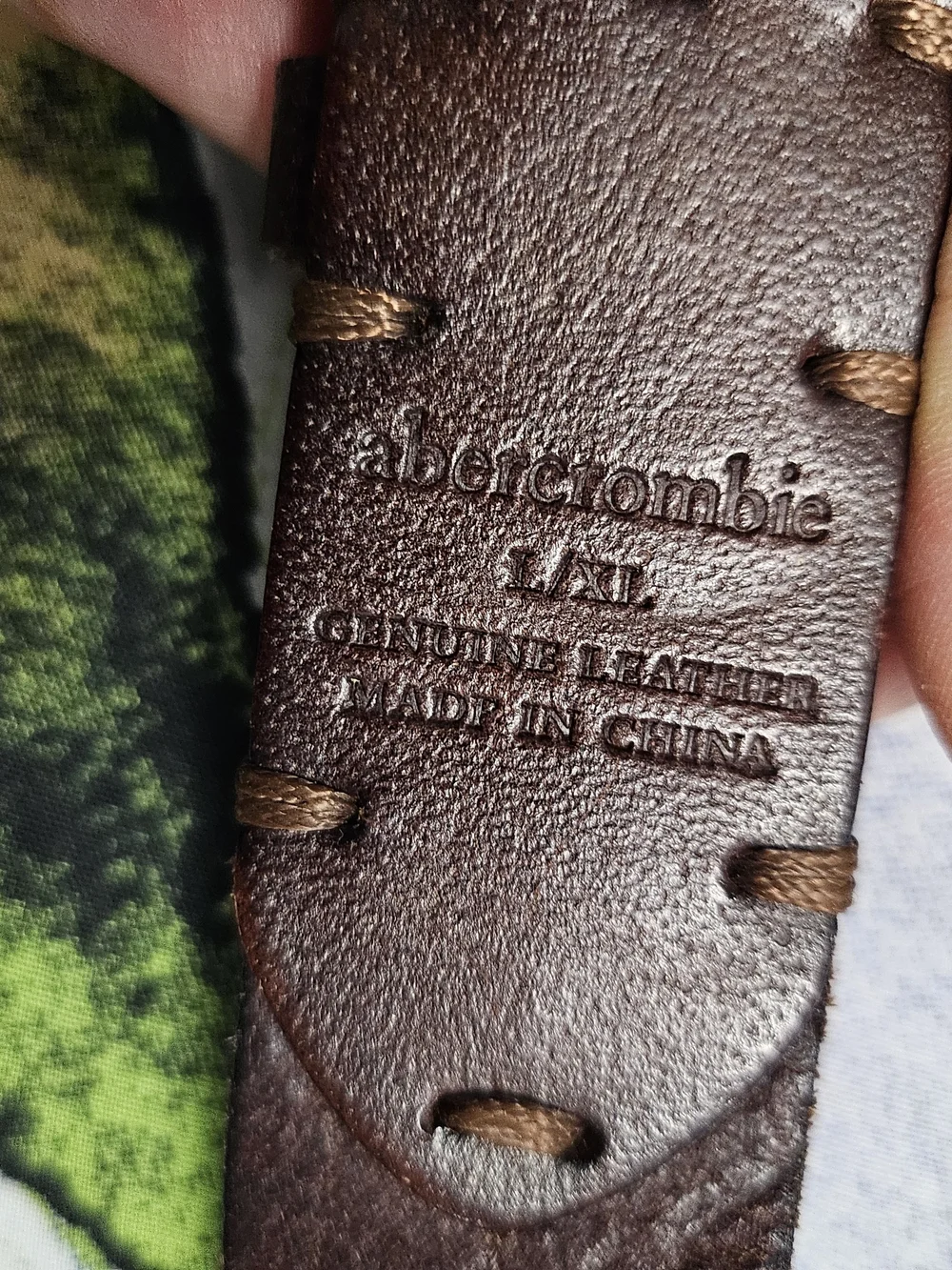 abercrombie Brown Leather Belt with Floral Stud Accent